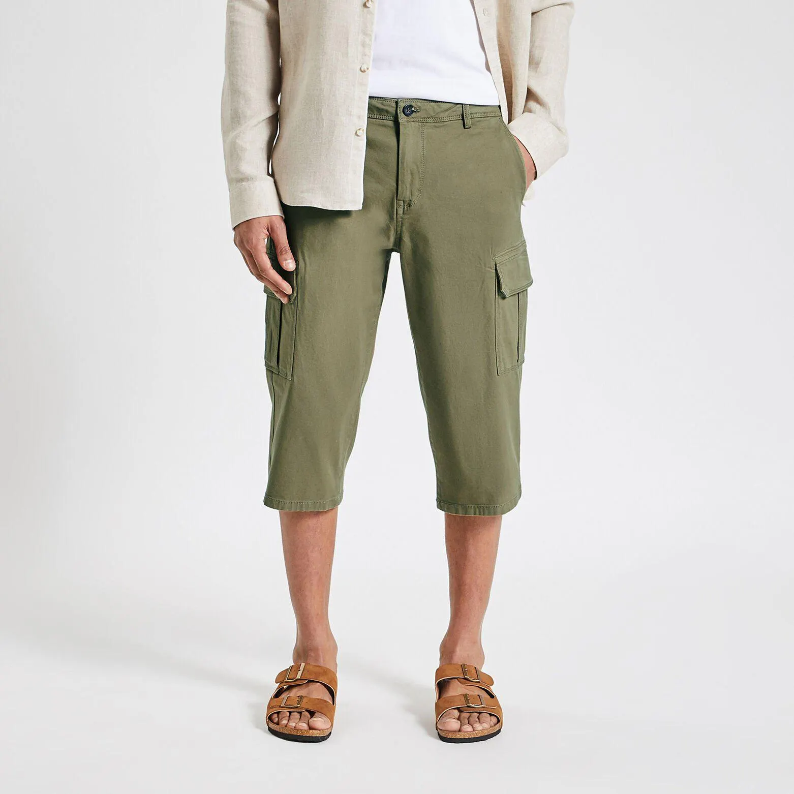 Pantacourt forme cargo - Vert kaki