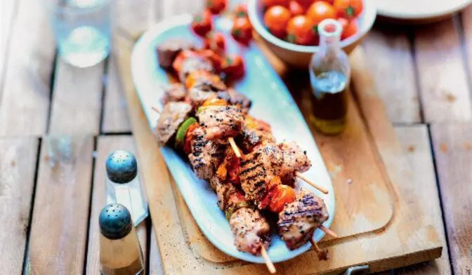 2 brochettes boeuf aux 3 poivres