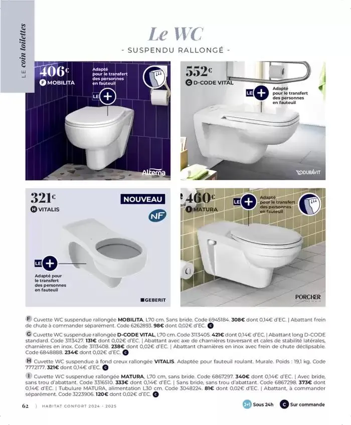 Cedeo Habitat confort du 1 octobre au 31 mai 2025 - Catalogue page 66