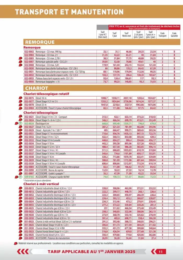 Tarifs particuliers du 3 janvier au 31 décembre 2025 - Catalogue page 13