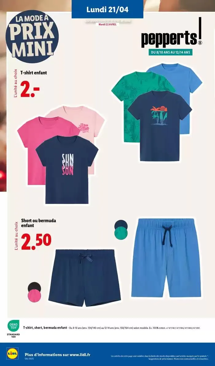 Ne manquez pas les ventes de jardinage et textile ce jeudi chez Lidl du 21 avril au 24 avril 2025 - Catalogue page 14