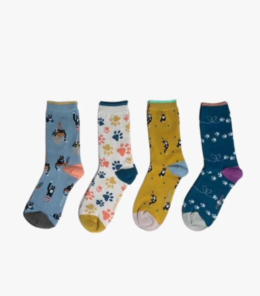 Coffret x 4 chaussettes en coton biologique Sasha Cat