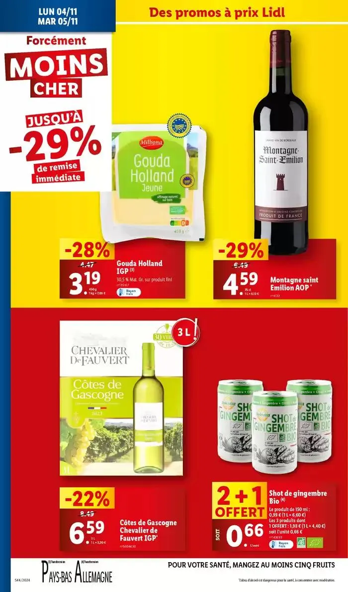 Bénéficiez de promotions sur une sélection de produits, incluant viande, fruit et fromage du 30 octobre au 5 novembre 2024 - Catalogue page 36