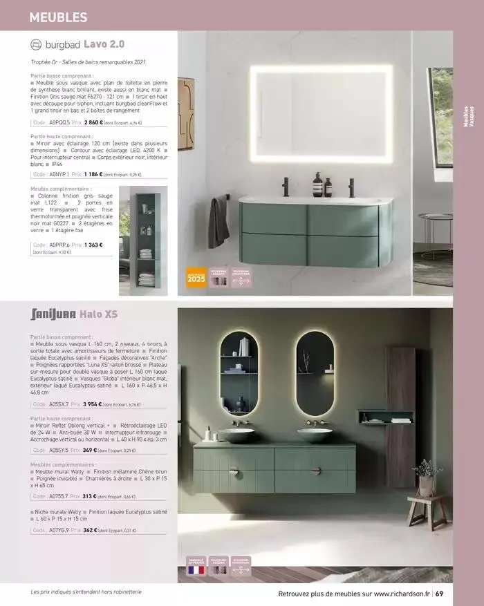 SALLE DE DE BAINS ET CARRELAGE 2025 du 11 avril au 31 décembre 2025 - Catalogue page 71