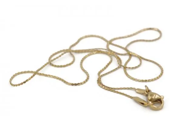 Collier Maille Plate type Serpent en Acier Inoxydable - Longueur : ± 45 cm - Largeur : 0,8 mm - Couleur Doré