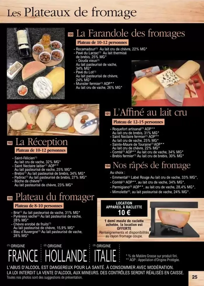 Carte traiteur permanente du 2 janvier au 30 novembre 2025 - Catalogue page 17