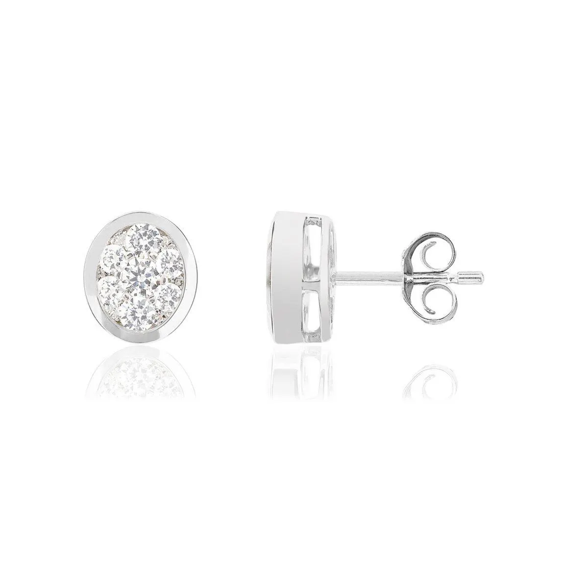 Boucles d'oreilles or blanc 750 diamants synthétiques