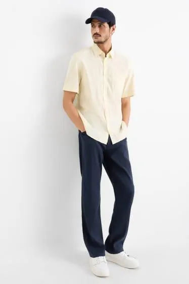 Trousers - regular fit - linen blend