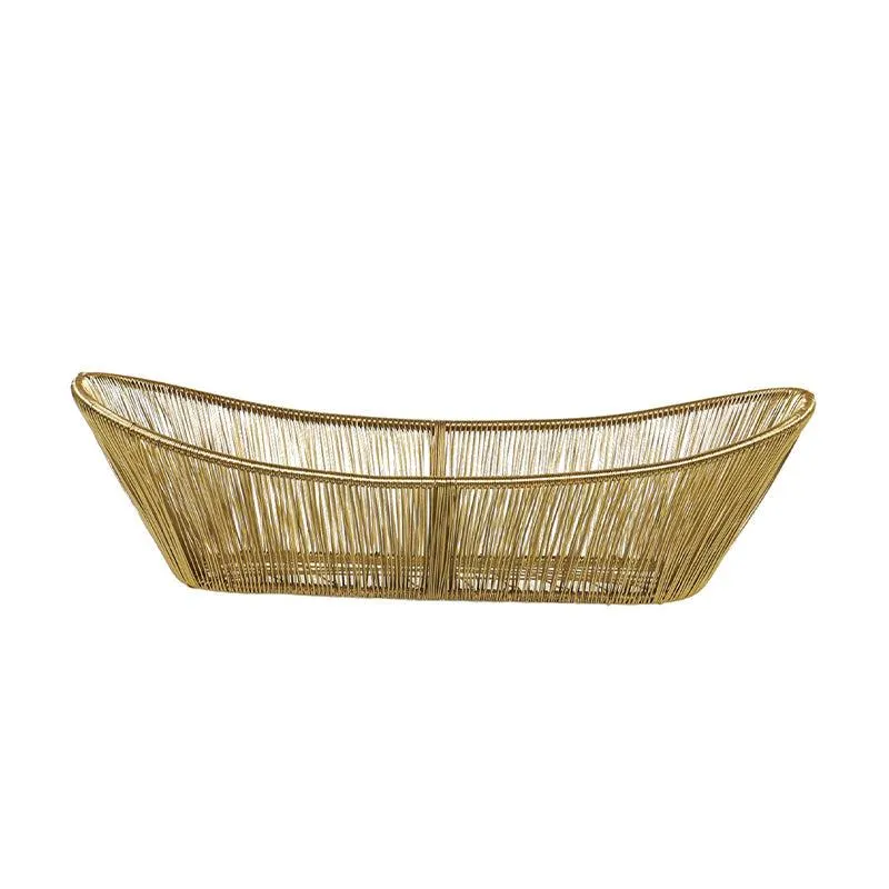 Panier ovale en fil métallique doré Be Home