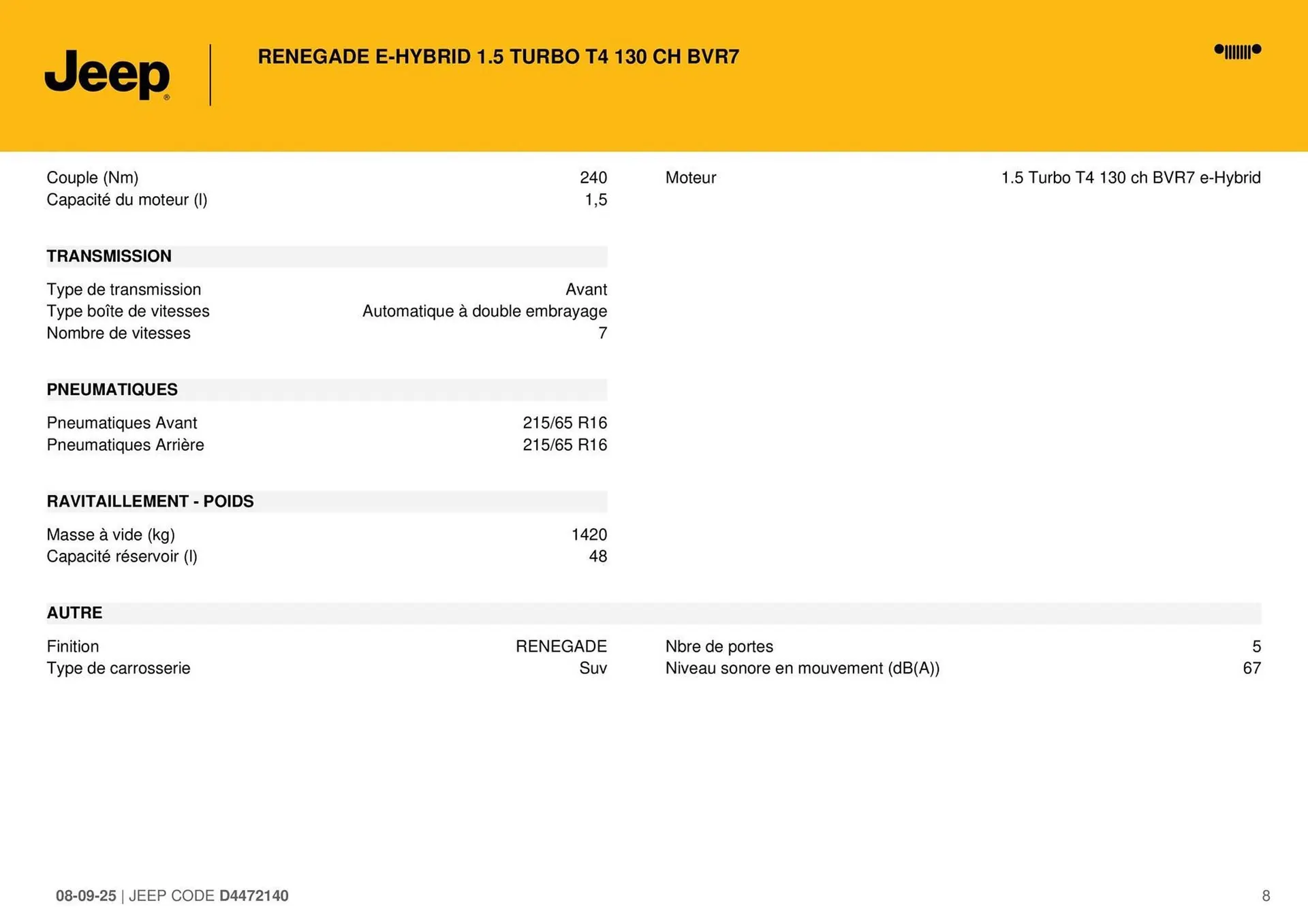 Catalogue Jeep du 8 septembre au 30 septembre 2026 - Catalogue page 8