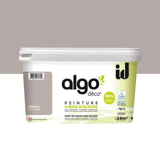 Peinture Algo bio sourcée multi-supports murs, plafonds et boiseries frioul satin 2L