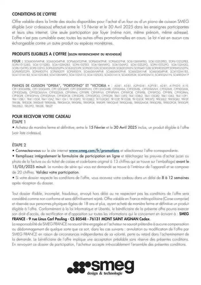 SMEG FOUR & PIANO DE CUISSON du 17 février au 30 avril 2025 - Catalogue page 2