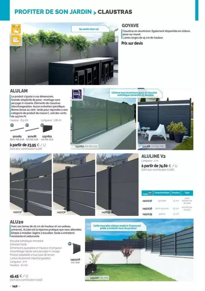 Aménagements Extérieurs 2025 du 30 avril au 31 décembre 2025 - Catalogue page 142