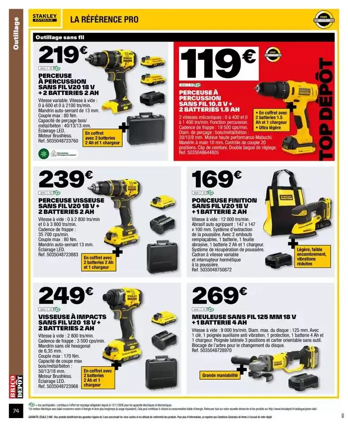 J’améliore mon habitat à prix dépôt du 2 octobre au 9 octobre 2024 - Catalogue page 74