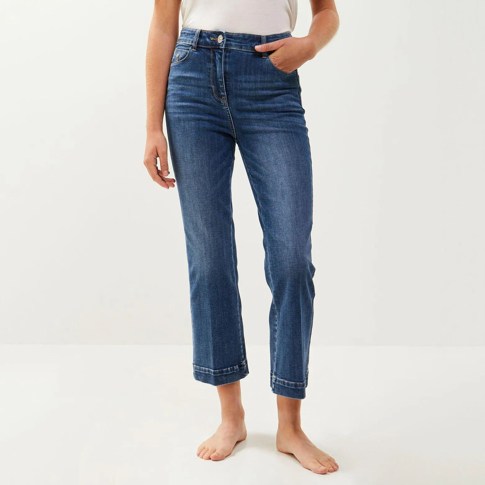 Jean bootcut raccourci femme