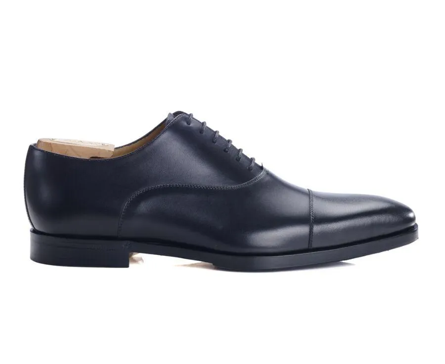 Richelieu noir patiné homme semelle cuir avec patin gomme - SPEZIA II PATIN