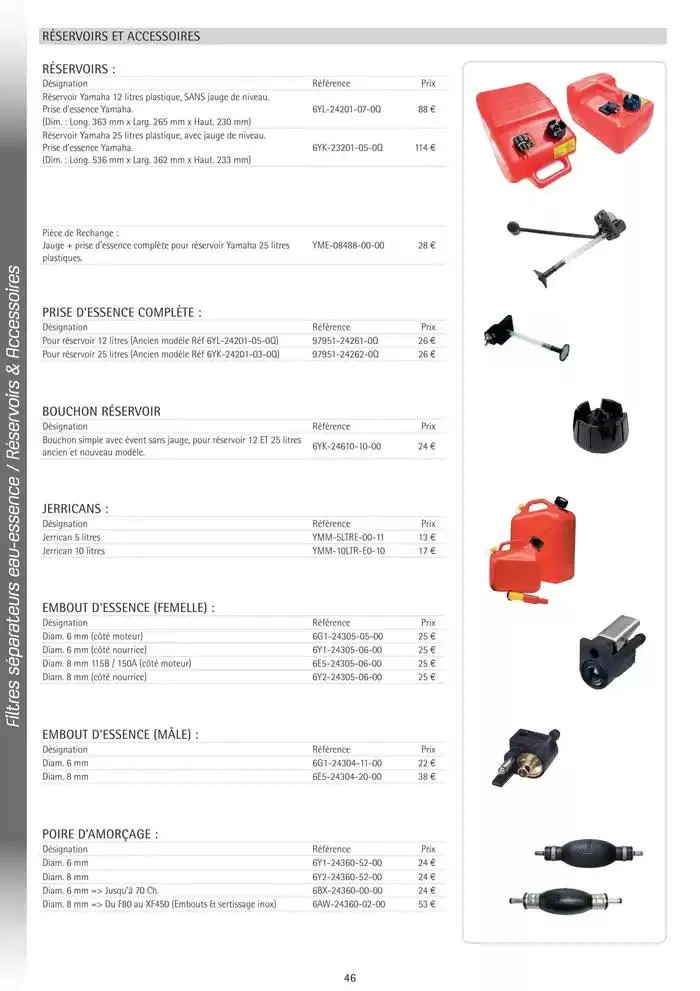 Catalogue Yamaha Marine - Accessoires Marine 2025 du 1 mars au 31 mars 2025 - Catalogue page 46