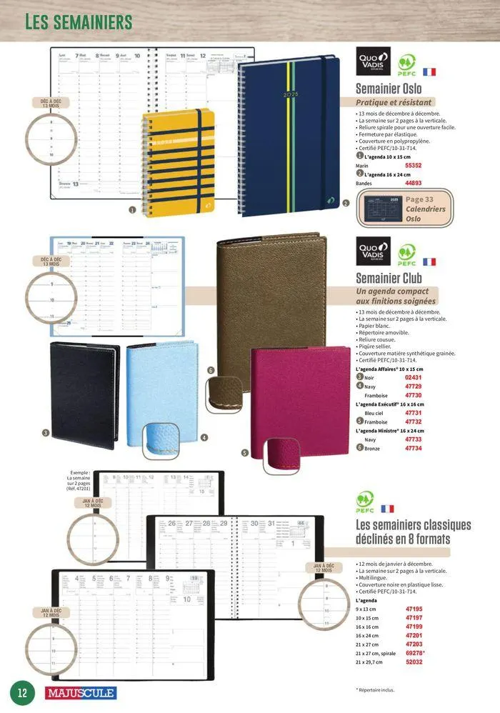 Les Agendas et Calendriers 2025 du 23 mai au 31 décembre 2025 - Catalogue page 12