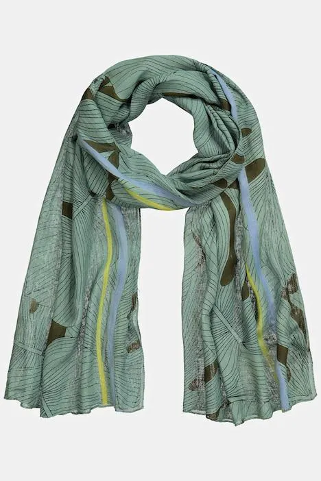 Foulard. Imprimé tropical. Rayures.