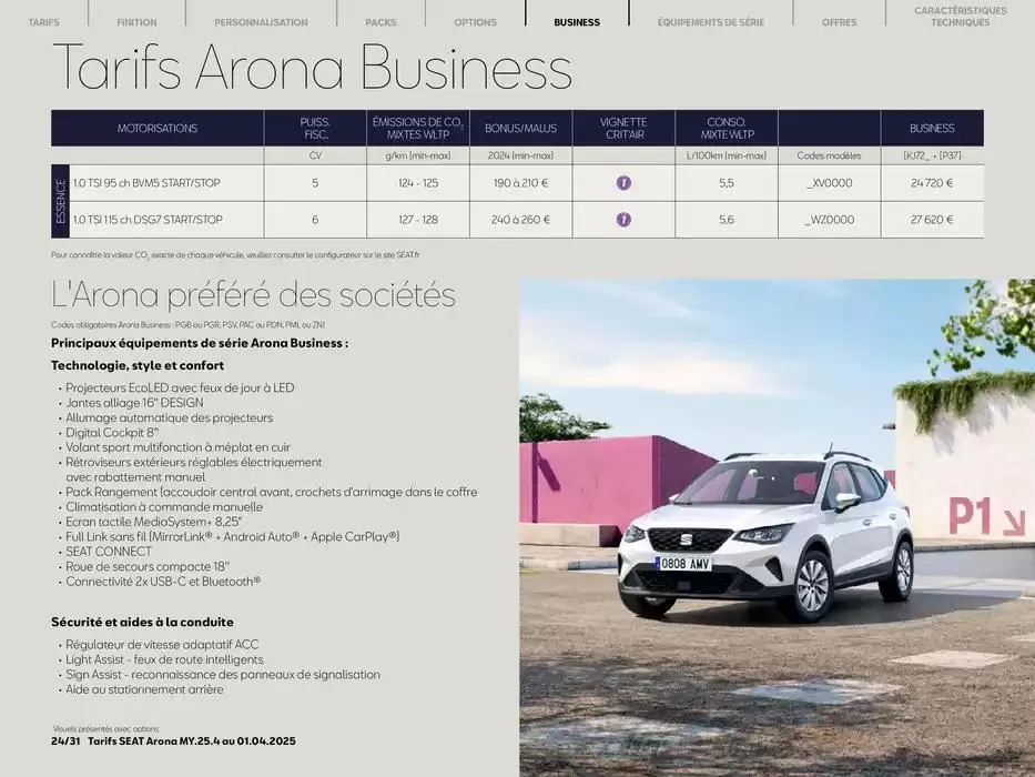 SEAT Arona du 31 mars au 29 mars 2026 - Catalogue page 24