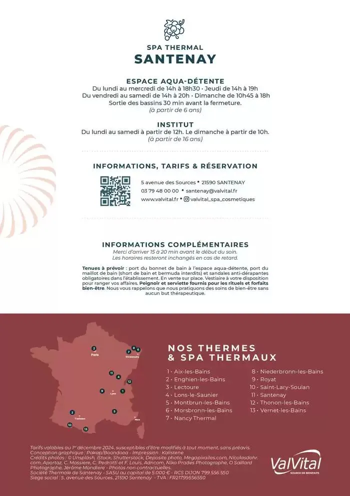 Carte spa Santenay 2025 du 9 décembre au 31 décembre 2025 - Catalogue page 12