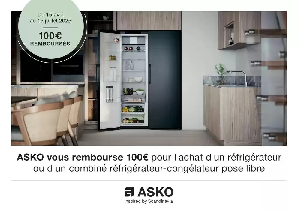 Asko 100€ remboursés du 15 avril au 15 juillet 2025 - Catalogue page 1