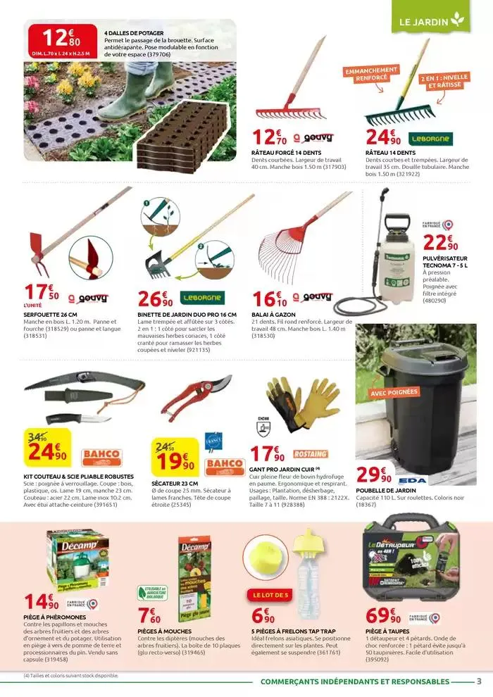 MOTOCULTURE - JARDINAGE - BRICOLAGE - DROGUERIE - ANIMALERIE du 31 mars au 26 avril 2025 - Catalogue page 3