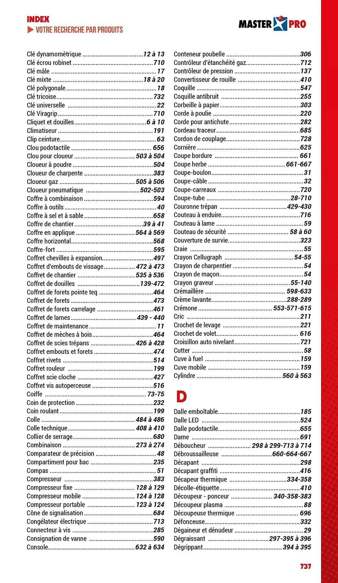 Catalogue Master Pro du 3 janvier au 31 décembre 2025 - Catalogue page 739