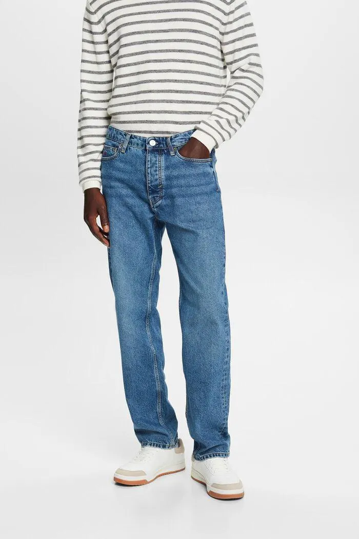 Jean décontracté à taille mi-haute de style rétro