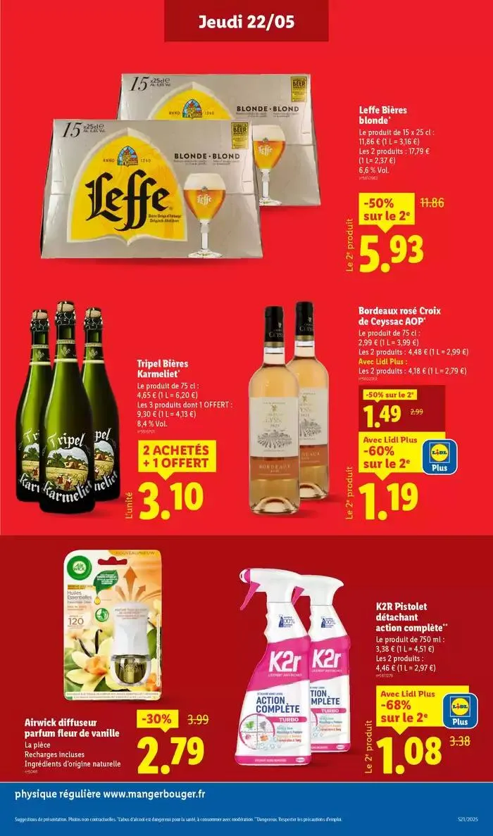 Faites votre plein de courses chez Lidl et profitez de nombreux produits à prix réduits ! du 22 mai au 28 mai 2025 - Catalogue page 15