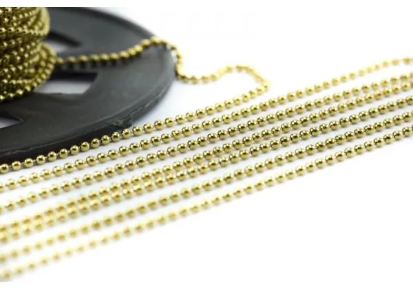 Chaîne bille en Acier Inoxydable - Diamètre des boules 1.5 mm - Couleur Doré (Vendue au mètre)