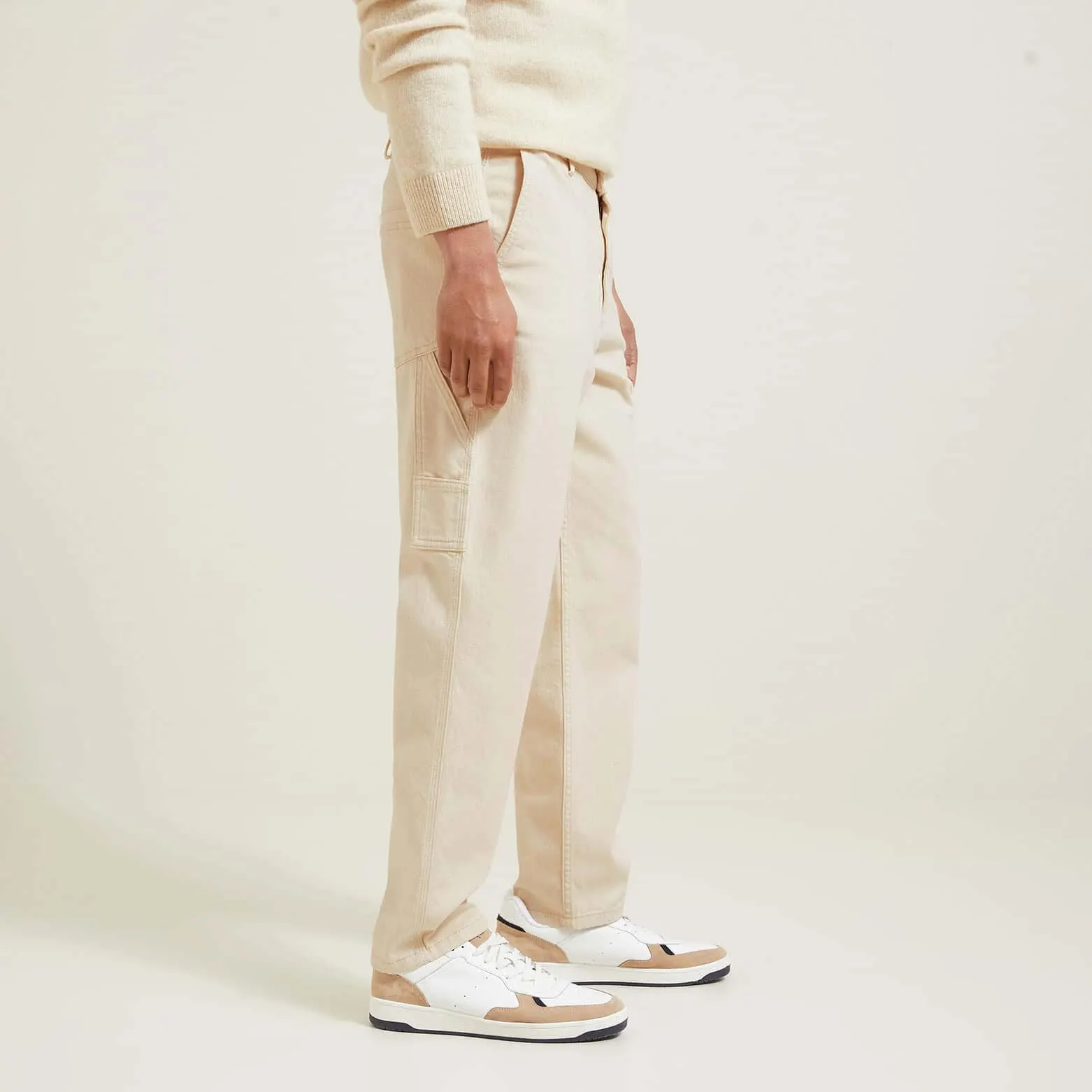 Pantalon forme charpentier - Ecru