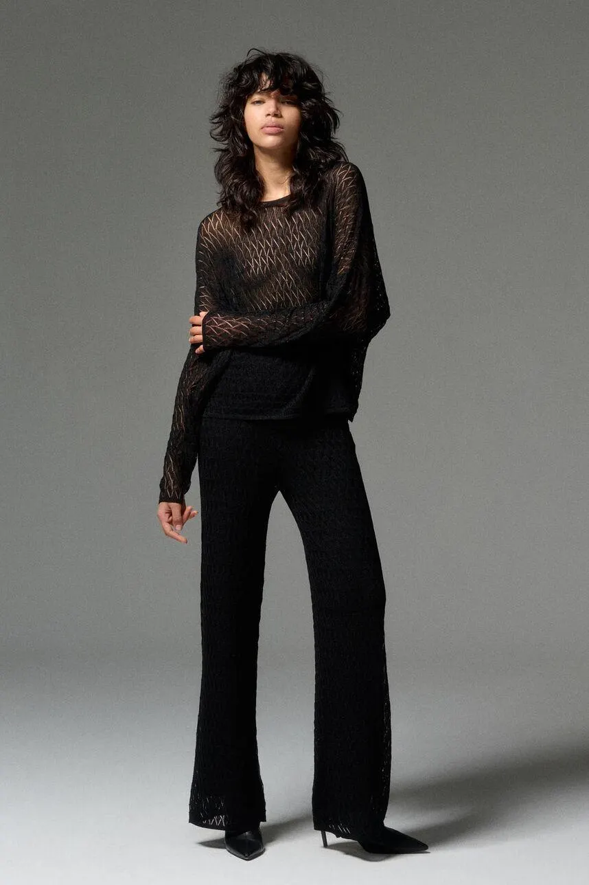 Pantalon ample en maille POPPY SILVER