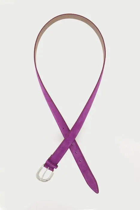 Ceinture en cuir suédé, boucle en métal