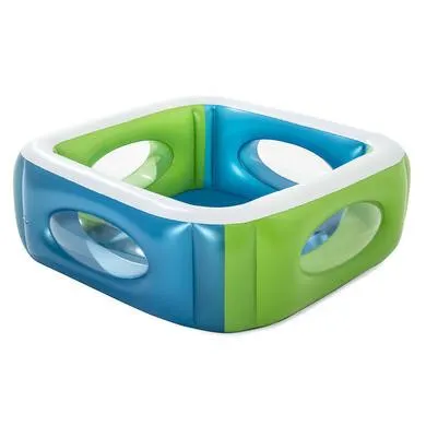 Piscine Enfant gonflable carrée BESTWAY avec hublots 168 x 168 x 56 cm