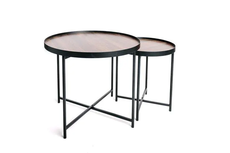 LOT 2 TABLES APPOINT GIGOGNE H.60CM ET H.41CM