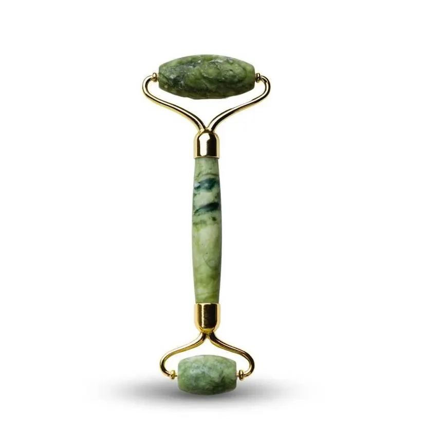 Masseur Roller Visage En Pierre De Jade Vert