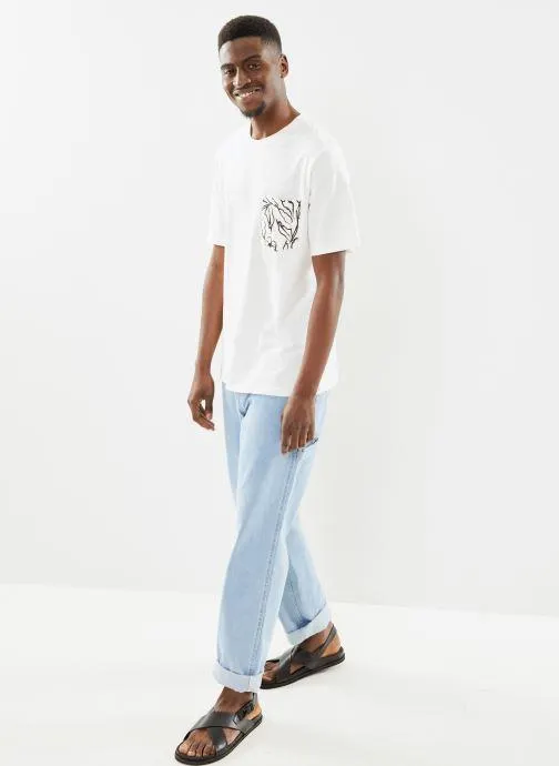 T-shirt - JORLAFAYETTE POCKET TEE SS CREW NECK LN - Blanc