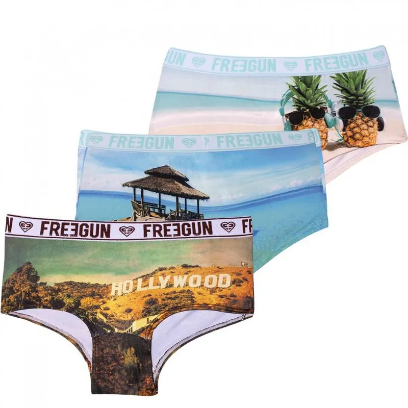 Lot de 3 shorties Freegun fille en microfibre