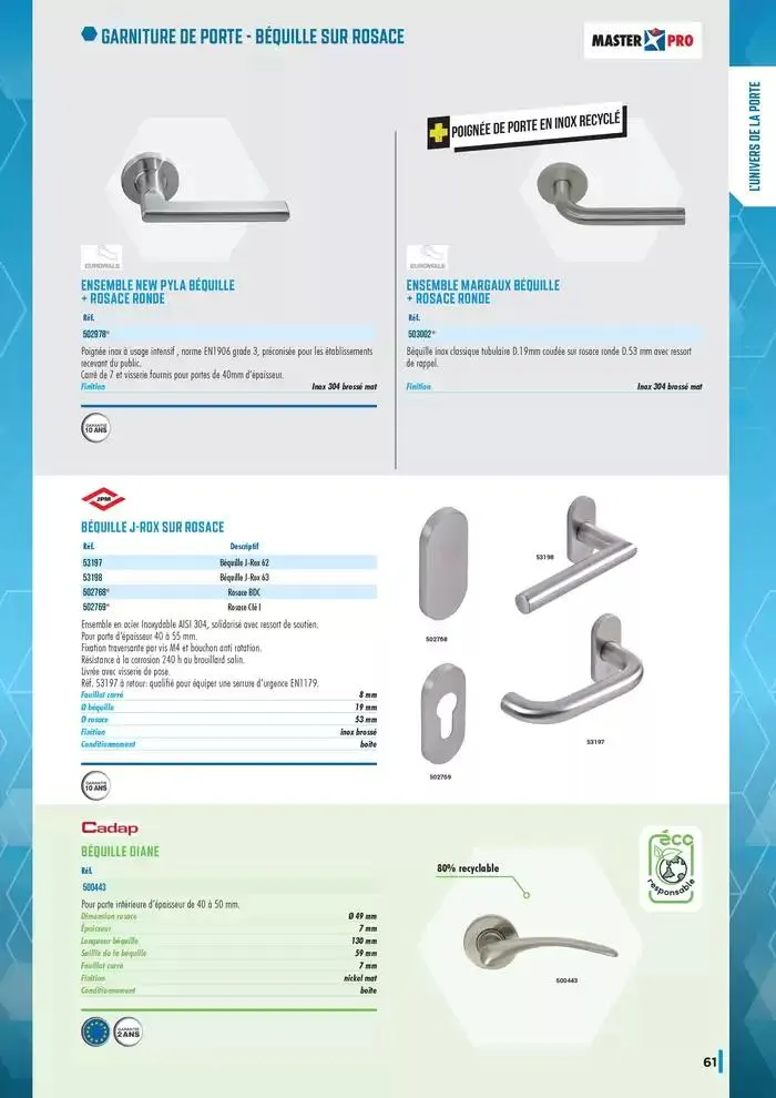 Guide Quincaillerie Serrurerie 2025 - 2026 du 1 avril au 1 avril 2026 - Catalogue page 63