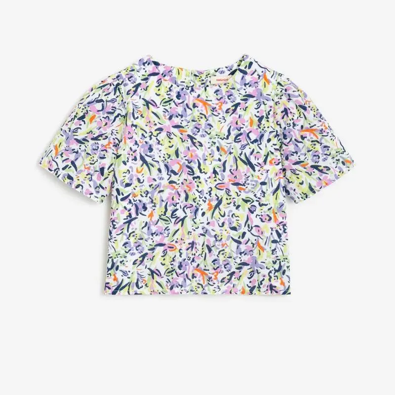 Blouse fille fleurs blanche Catimini