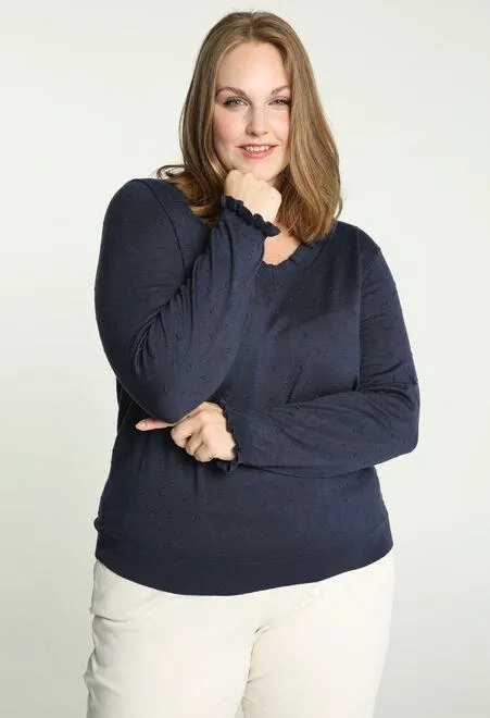 Pull uni en plumetis