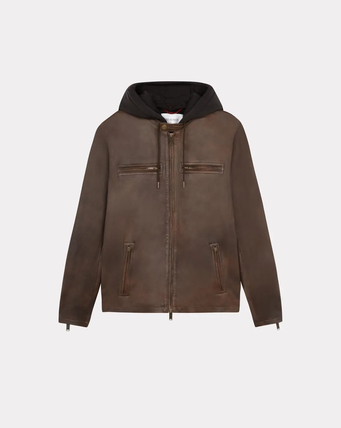 Blouson en cuir wheel cacao