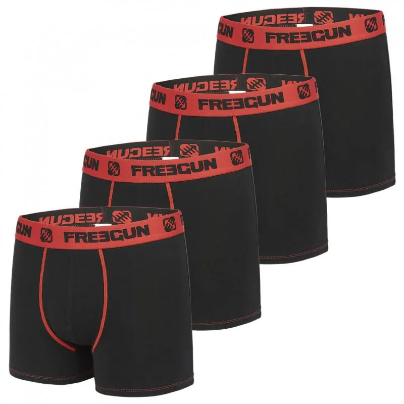Lot de 4 Boxers Freegun garçon coton Rouge