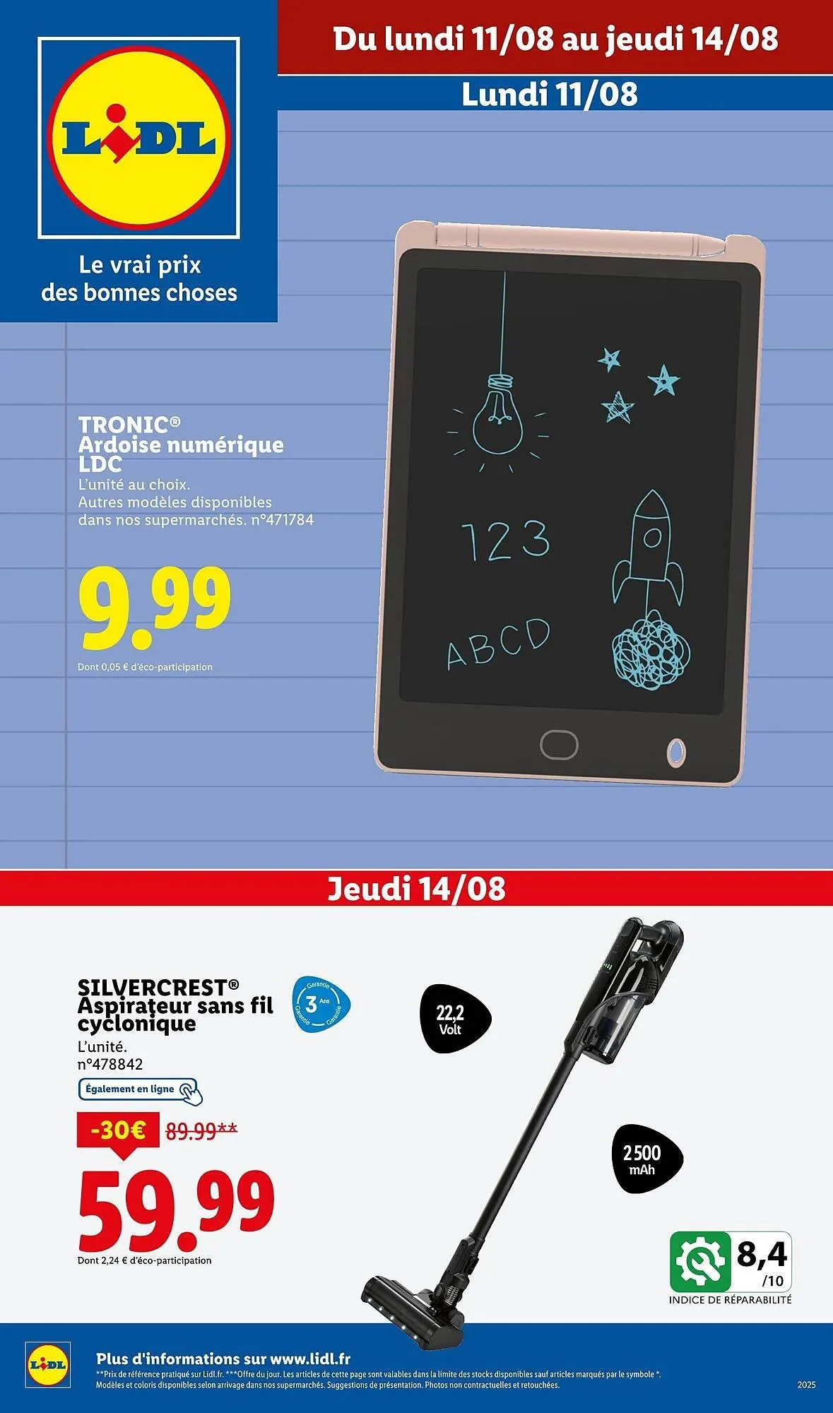 Catalogue Lidl du 11 août au 14 août 2025 - Catalogue page 1