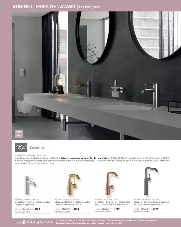 SALLE DE DE BAINS ET CARRELAGE 2025 du 11 avril au 31 décembre 2025 - Catalogue page 114