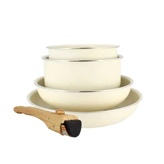 Batterie 5 pièces aluminium recyclé crème