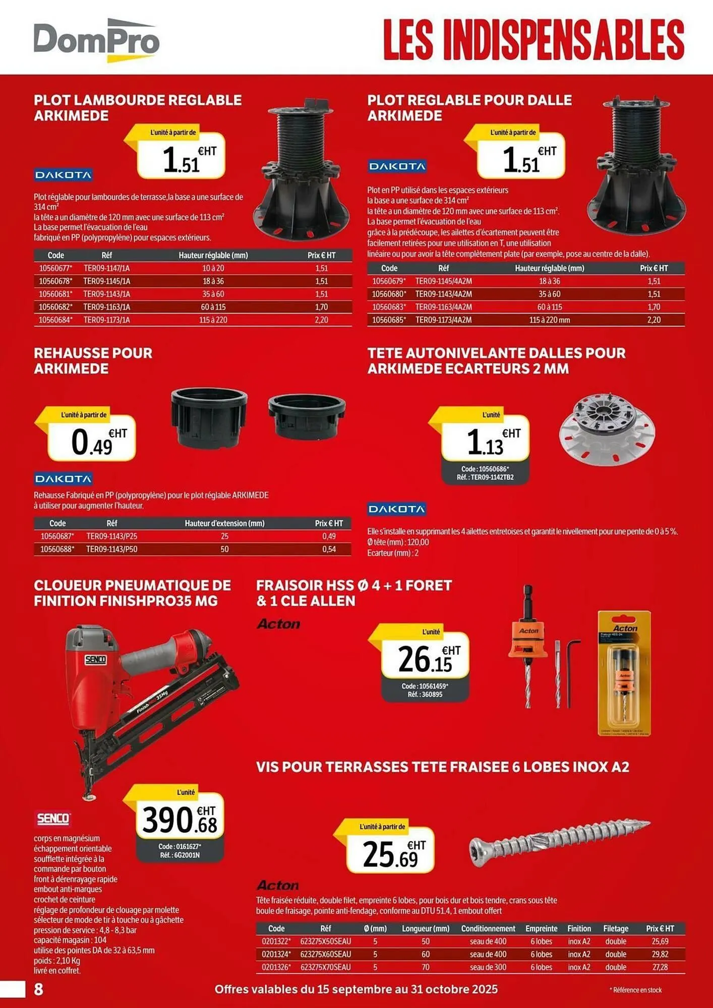 Catalogue DomPro du 16 septembre au 31 octobre 2025 - Catalogue page 8