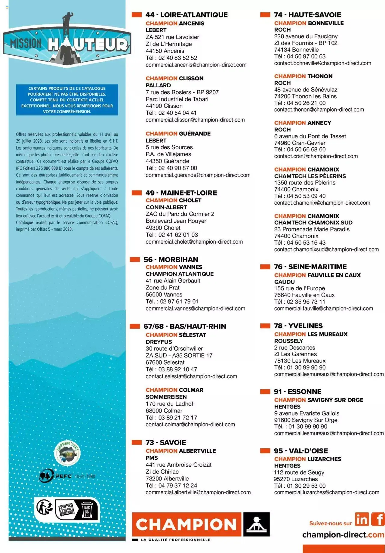 Champion direct Mission Hauteur 2023 du 11 avril au 29 juillet 2023 - Catalogue page 36