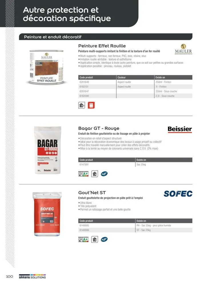  Le catalogue Sikkens Solutions 2023 du 9 mai au 31 décembre 2025 - Catalogue page 100
